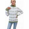 2025 Höst/Vinter Dam Europeisk & Amerikansk Snöflingemönster Halvhög Hals Tröja