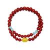 South Red Double Circle Amber Bracelet