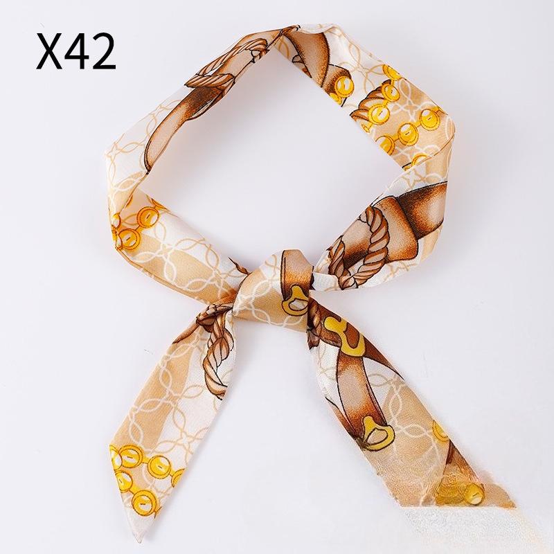 Women Fashion Luxury Silk Scarf, Skinny Bag Scarves, Neckerchief Headband