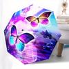 Butterflies Under the Moonlight Pattern Print 1pc Automatic Folding Umbrella, Portable & Foldable Design with 8 Ribs, Casual O