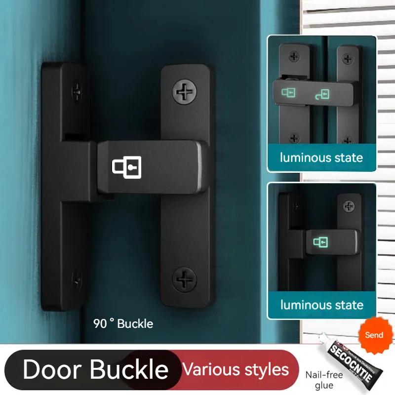 Door Lock 90/180 Degree Barn Door Latch Bolt Stainless Steel Hook Latch Window Cabinet Locks Right Angle Slid
