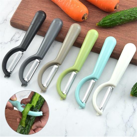 Non-slip Round Handle Comfortable Grip Fruit Peeler Easy to Clean Matte Surface Multi-functional Stainless Steel Sharp Blade Vegetable Peeler for Home
