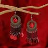 Wind bohemian shell earrings retro ethnic style long fringed earrings seaside vacation style earrings women
