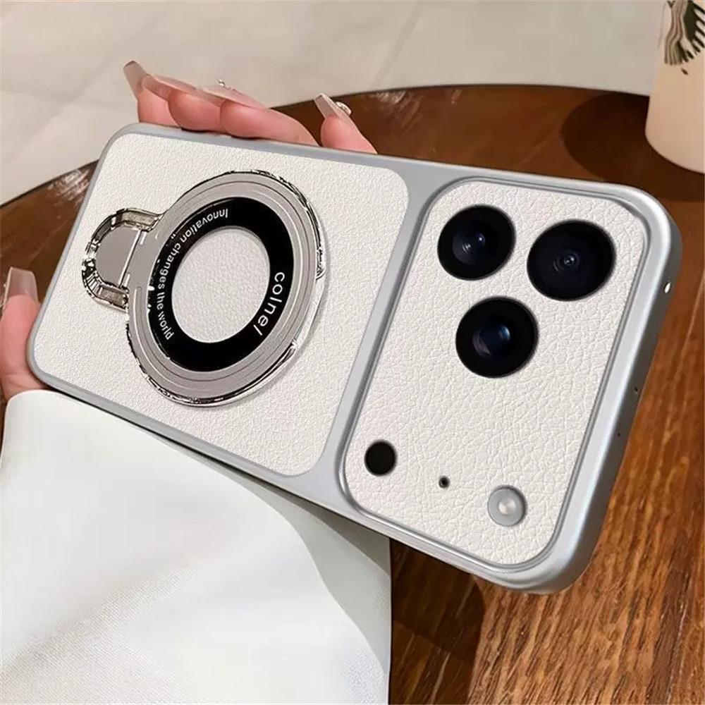 Luxury Lychee PU Lambskin Holder Phone Case For OPPO A18 A17K A16S A15S F27 F25 F23 F19 F9 Pro Plus Shockproof Stand Soft Cover