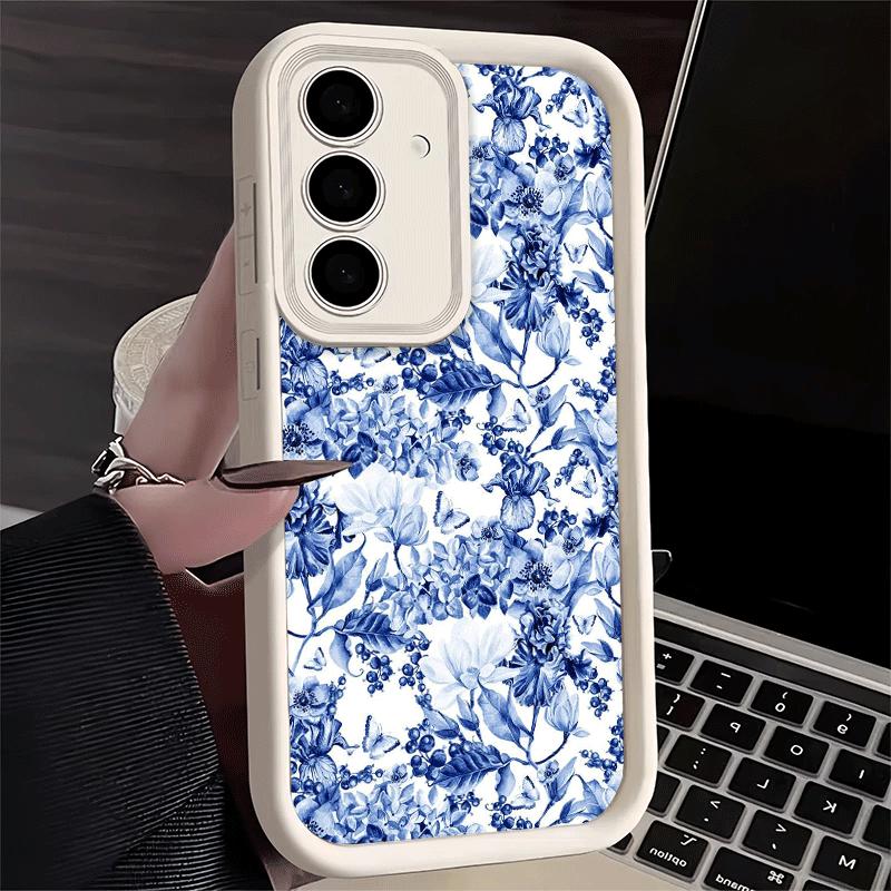 Phone Case for Samsung Galaxy A17 A16 A15 A14 A13 Blue And White Porcelain Pattern A56 A36 A26 A55 A35 A25 A54 A34 A24 A53 A33 A