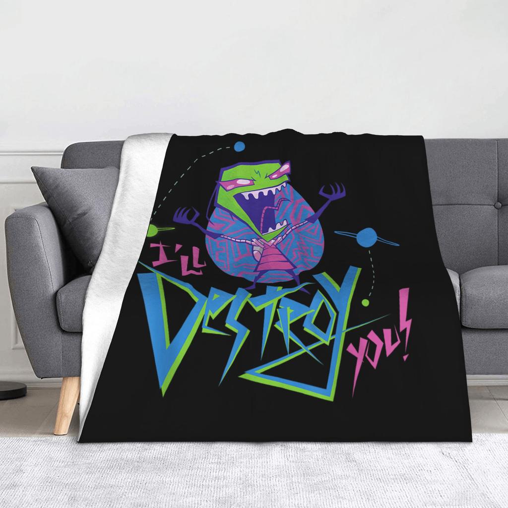 Invader Zim Gir Cartoon Wool Blankets  Awesome Throw Blanket for Home 150*125cm Rug Piece