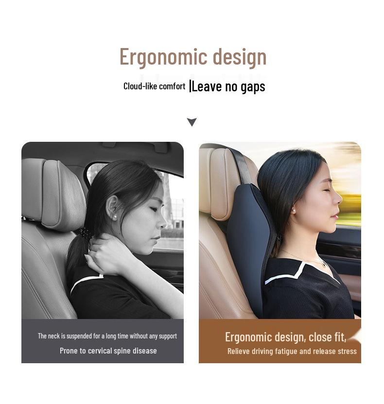 Memory Foam Car Headrest Neck and Back Support Pillow