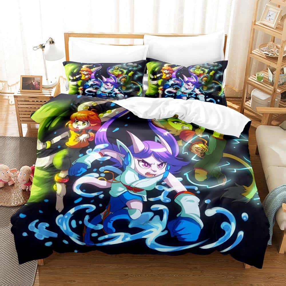 New Game Freedom Planet Bedding Set Duvet Cover Comforter Bed Set Quilt Cover Pillowcase King Queen Twin Size Boys Girls Adult