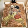 One Piece Character Print Flannel Blanket,High Quality Comfortable for All Seasons,Home Decor,Warmth and Comfort,Perfect for Christmas Gifts