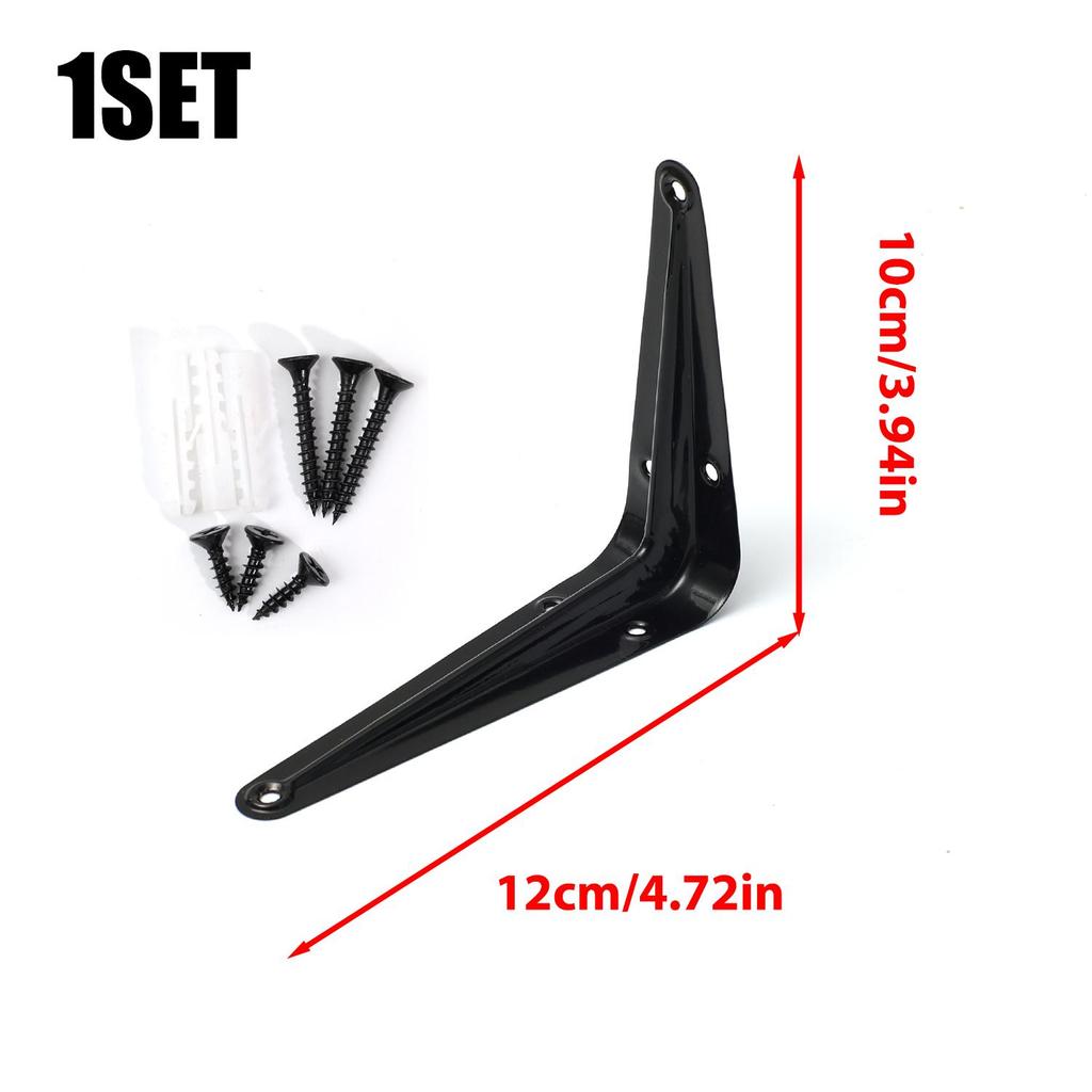 Heavy Duty L-Shaped Triangular Shelf Brackets Cold-rolled Steel Right Angle Wall Mount Joints with Screws Furniture Hardware