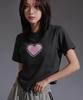 LIKE THE MOST Pink Sky Heart Round Cut Short Sleeve T-Shirt_3 Colors