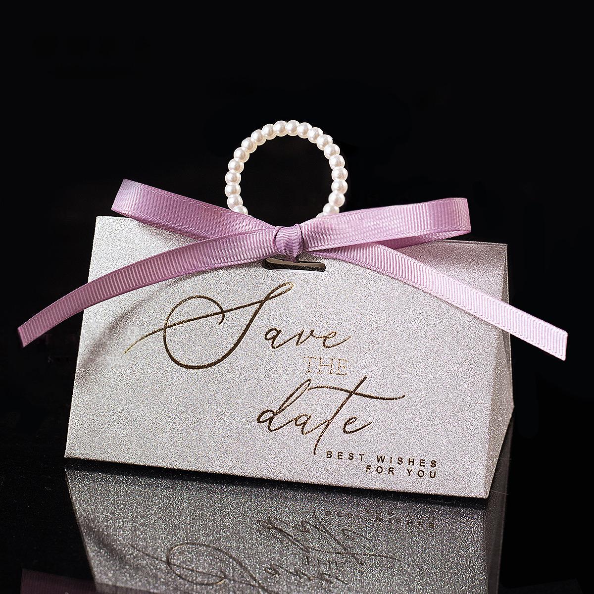 

Elegant 2026 Pearl Wedding Gift Box: Frosted Glitter Design, Ideal for Candy or Gifts Small