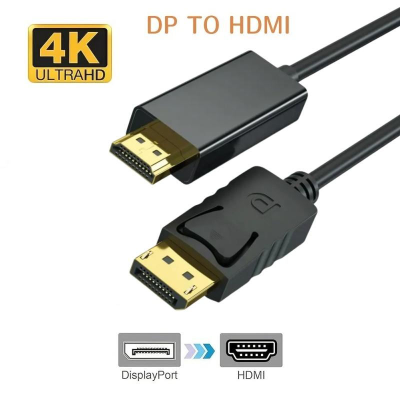 4K 1080P DP To HDTV Cable Display Port To HD Compatible Cable Video Audio Adapter Cable For PC Laptop TV Projector DP To HD Cord
