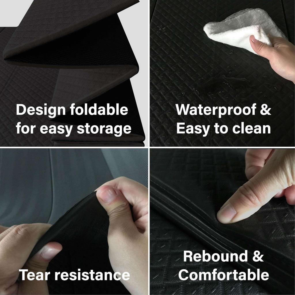 Feetlu Foldable Yoga Mat 12mm X 61cm X and Easy To Store Foldable Exercise Mat for Home and Floor Exercises - 183cm, Large, Lightweight, - Non-Slip