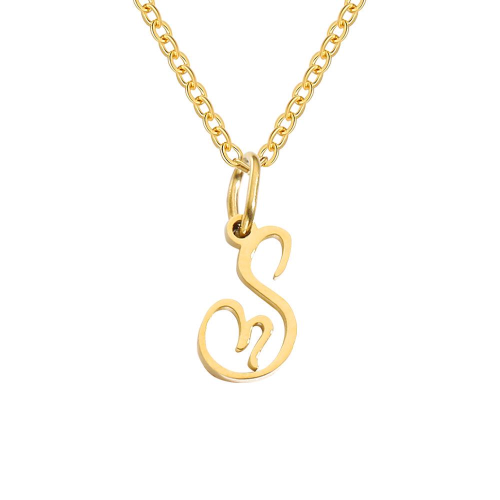 St. Delan Versatile 26-Letter Stainless Steel DIY Necklace Pendant
