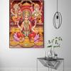 Indian Elephant God Paints Gold Ganesha Temple Poster On Canvas Modern