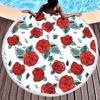 Botanical Floral Round Beach Towel Boho Flower Farmhouse Beach Blanket Pool Towels For Picnic Soft Sand Free Absorbent Yoga Mat