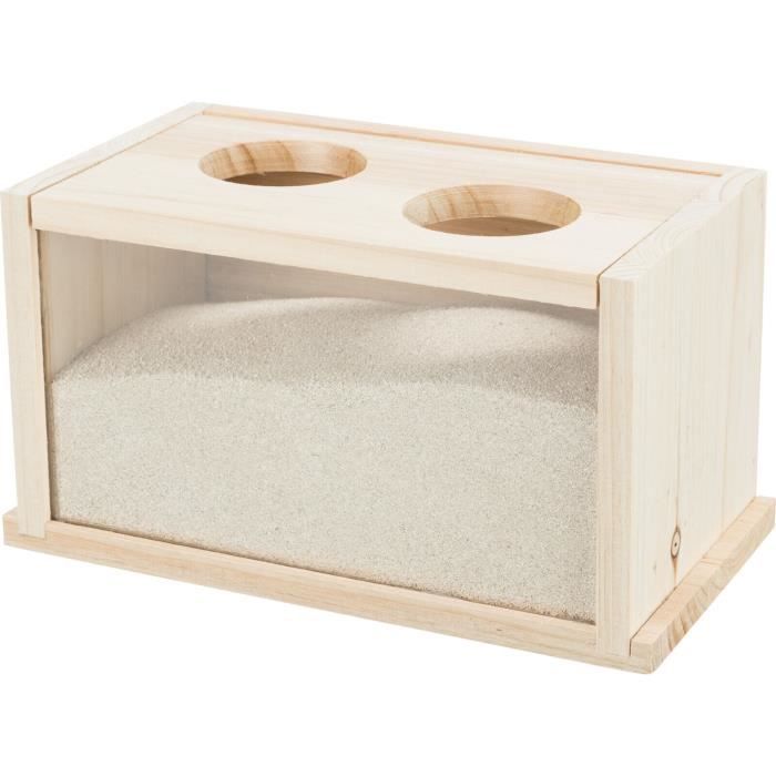 Bac À Sable - Trixie - Modèle 63004 - Bois Non Traité - 22x12x12 Cm - Beige