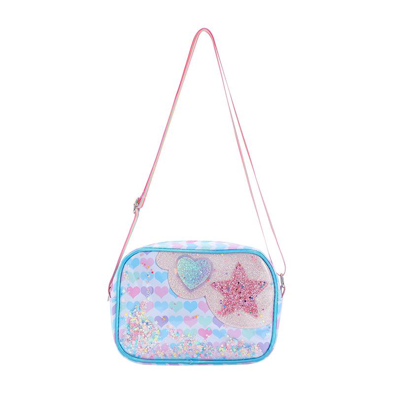 

Starfish Star Children s Crossbody Bag - Macaron Color Sequin Handbag for Girls синій