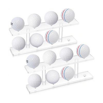 2 ks Organizér na golfové míčky 8 míčků Displejový stojan Průhledný akrylový držák na golfové míčky Malá polička na stolní tenis