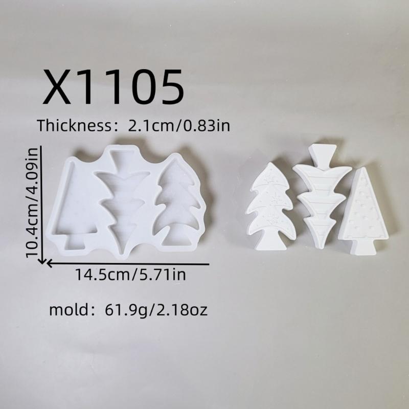 Christmas Silicone Molds,Christmas Ornament Mold Xmases Tree Epoxy Mold for Resin Casting DIY Crafts Soap s Home Decorations