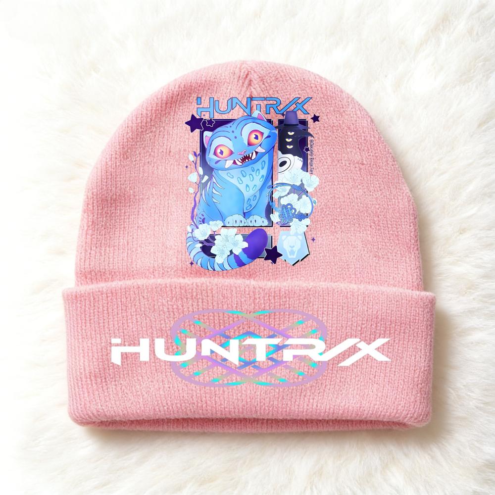 Berretto lavorato a maglia per bambini con stampa Anime Kpop Demon Hunters, Filato di lana, Stagione autunnale, Stagione fredda, Cappello alla moda per bambini, Copricapo, Abbigliamento