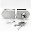 304 Stainless Steel Frameless Glass Door Bolt Lock for Single/Double Doors, No-Drill Padlock