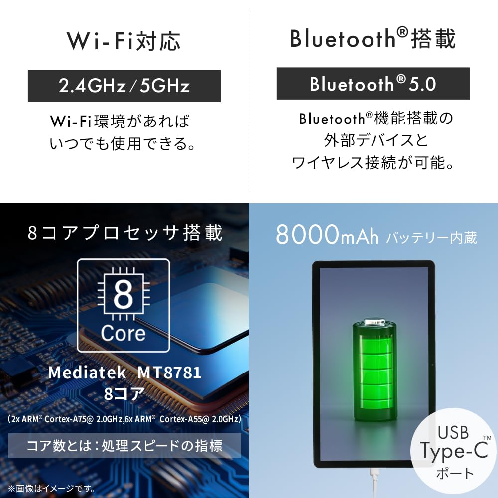 IRIS OHYAMA Tablet 14inch 128GB Android14 Sub Monitor Portable Monitor Large Screen Bluetooth Function Black TM14D1M76-V1B