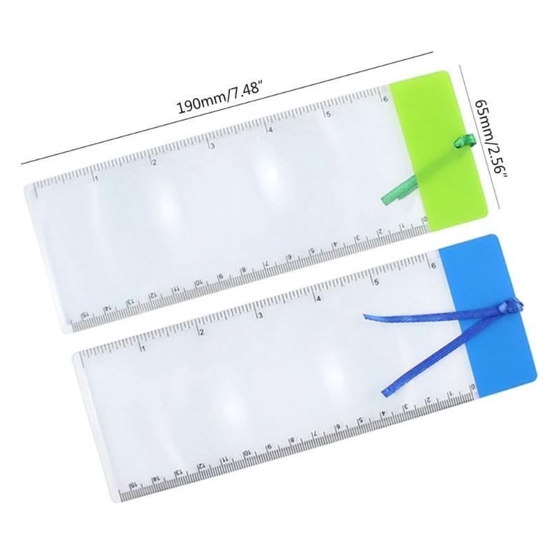 Magnifier Ruler Handheld Acrylic Magnifying Glass Portable Business Card Type PVC Bookmark Magnifying for Reading Fonts top sale