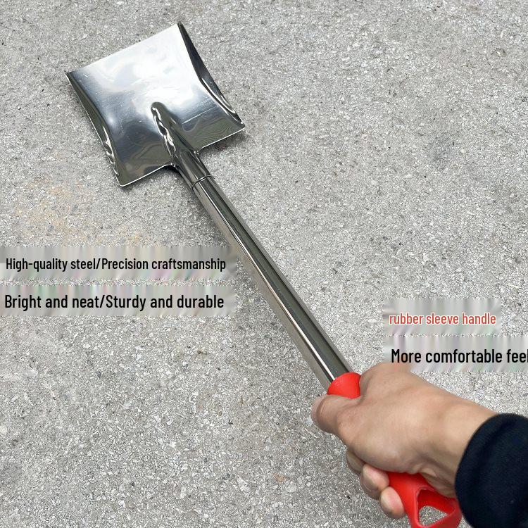 Long-Handled Stainless Steel Shovel: Versatile for Gardening, Coal Ash, Fire, Agriculture, and Pet Waste