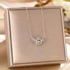 Women's Silver Titanium Steel Necklace with Micro-Inlaid Zircon - Elegant, Durable Clavicle Chain Jewelry