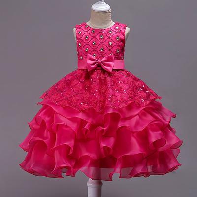 Kleines Mädchen Kleid Kleider Rüschen Kleid Rock Kinder Schleife Kleid
