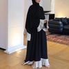 2026 Autumn New European and American Amazon Cross-border White Pleated Double Pleated Cuff Skirt Long Dress