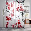 Set Of 2 Chinese Red Plum Blossom Curtains Stylish Print Living Room Bedroom Study Design Made Polyester Great Window Treatment