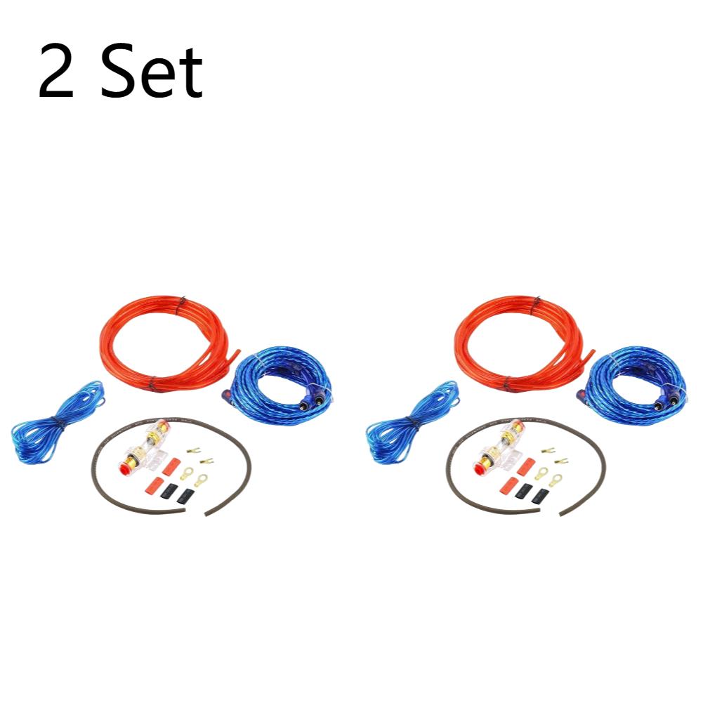 1500W Car Power Amplifier Wiring Kit 8GA RCA Power Cable 18GA Subwoofer Speaker Line for Car Modification for Auto Vehicle Parts