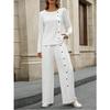 Oversized Cotton Linen Fashion Casual Two-Piece Set Short Sleeve Button Loose Wide Leg Pants Women's Clothing