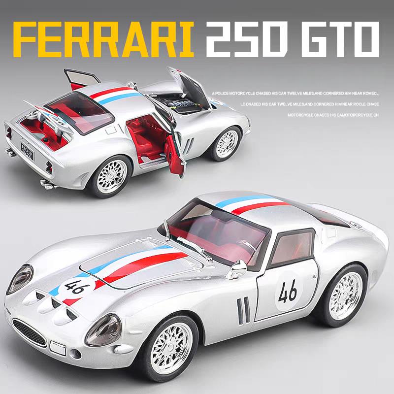 Ferrari 250 GTO 1962 Classic Supercar Simulation Diecast & Toy Vehicles Sounds & Light Pull Back Car 1:32 Alloy Model Birthday Gifts