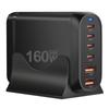 Multiple Device Charging Station, 160W USB C Charger with Double USB & 4Type C Port, for Electronics Devices Travel Use
