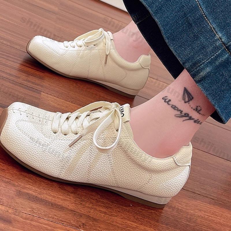 Fashion Womens Casual Sports Shoes 2025 Autumn Comfortable Anti Slip Lightweight Outdoor Microfiber Shoes Lace Up Women Vulcanized Shoes