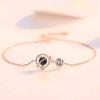 Women's Blue Glass Sparkling Diamond Planet Bracelet - Starry Design Jewelry, Perfect for Valentine's Day Gift