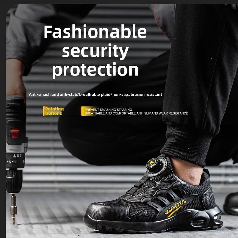 Men's Safety Shoes Steel Toe Men's Boots Anti-smash Anti-puncture Work Boot Working Footwears Slip-Resistant Boots Breatheable