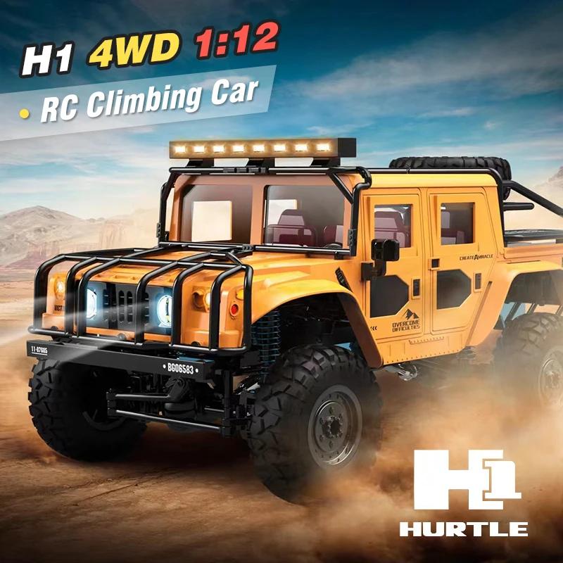 H1 HURTLE 1/12 RC Car Full Scale 4WD Climbing High-speed Off-Road Drift Vehicle Radio Control Metal Bumper RC Truck Kids Toys