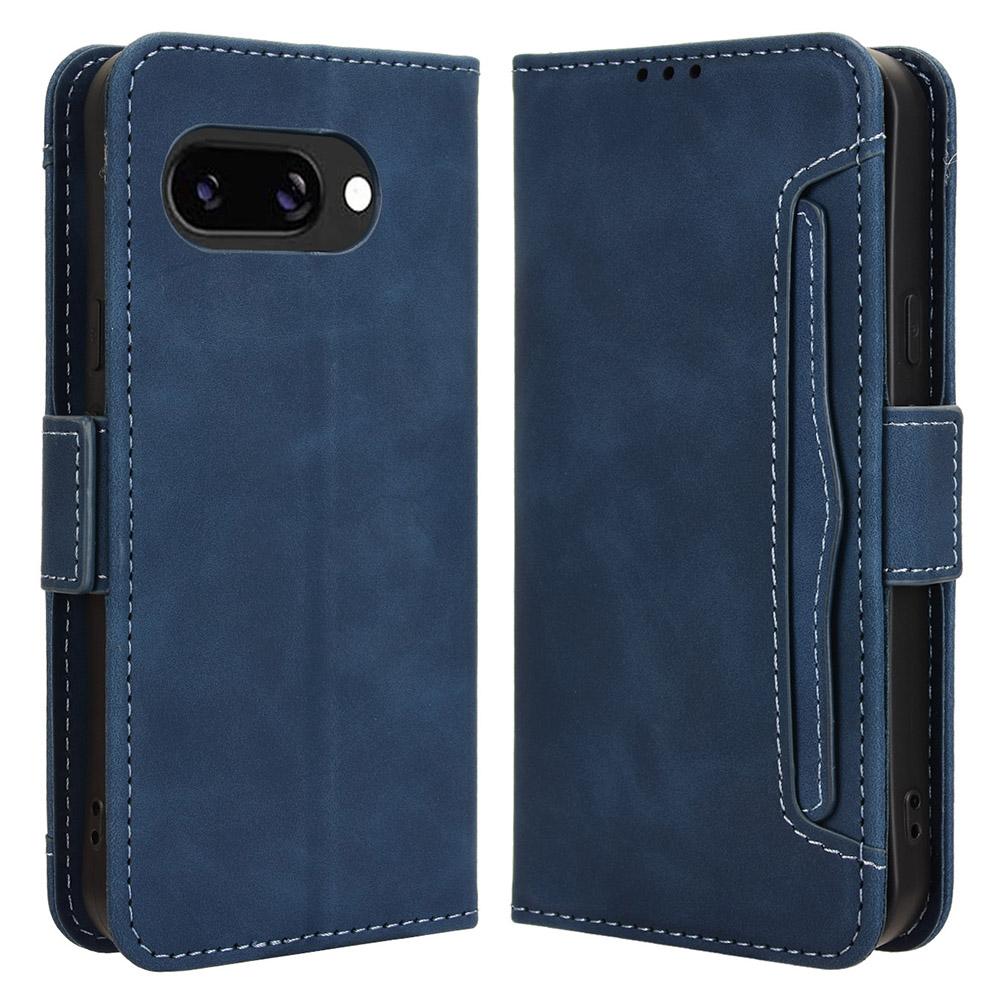 

Кожаный чехол-кошелек для телефона Google Pixel 9a с несколькими отделениями для карт Blue