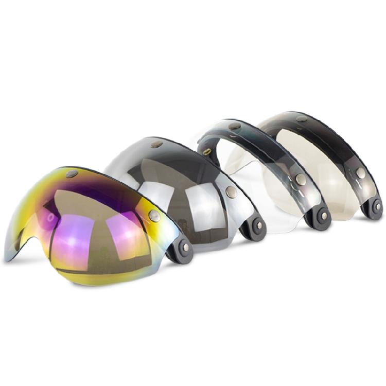 Universal 3-Snap Motorbike Helmet Visor Front Flip Up Wind Shield Len Sunglasses