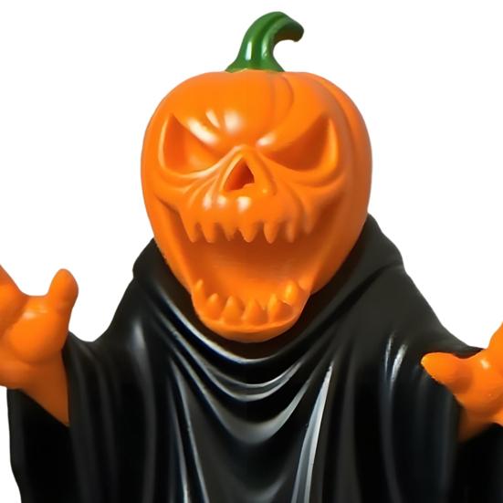 Pumpkin Ghost Figurine Spooky Cute Festive Halloween Statue Indoor Outdoor Haunted House Decoration for Tabletop Garden