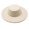 Unisex Top Hat 10Cm Big Eaves Travel Photography Felt Flat Top Hat Flat Top Hat
