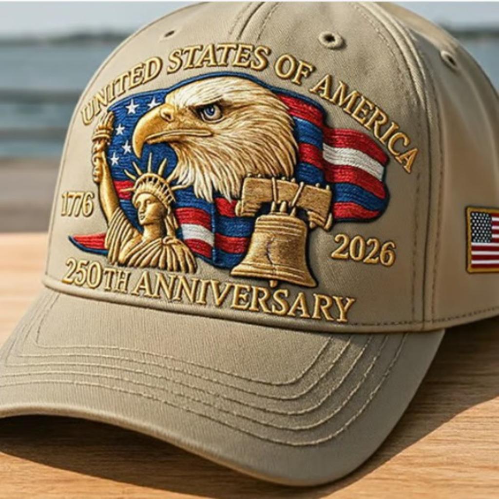 Trucker Hat Adjustable Us 250th Anniversary Cap Anniversary Tribute Hat Historic Embroidered Sunshade Cap For Patriotic Citizens