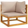 Modular Corner Sofa with Taupe Cushions Solid Acacia Wood