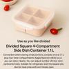 Maximize Your Meal Prep: Divided 4-Compartment Square Food Container (1.1L)