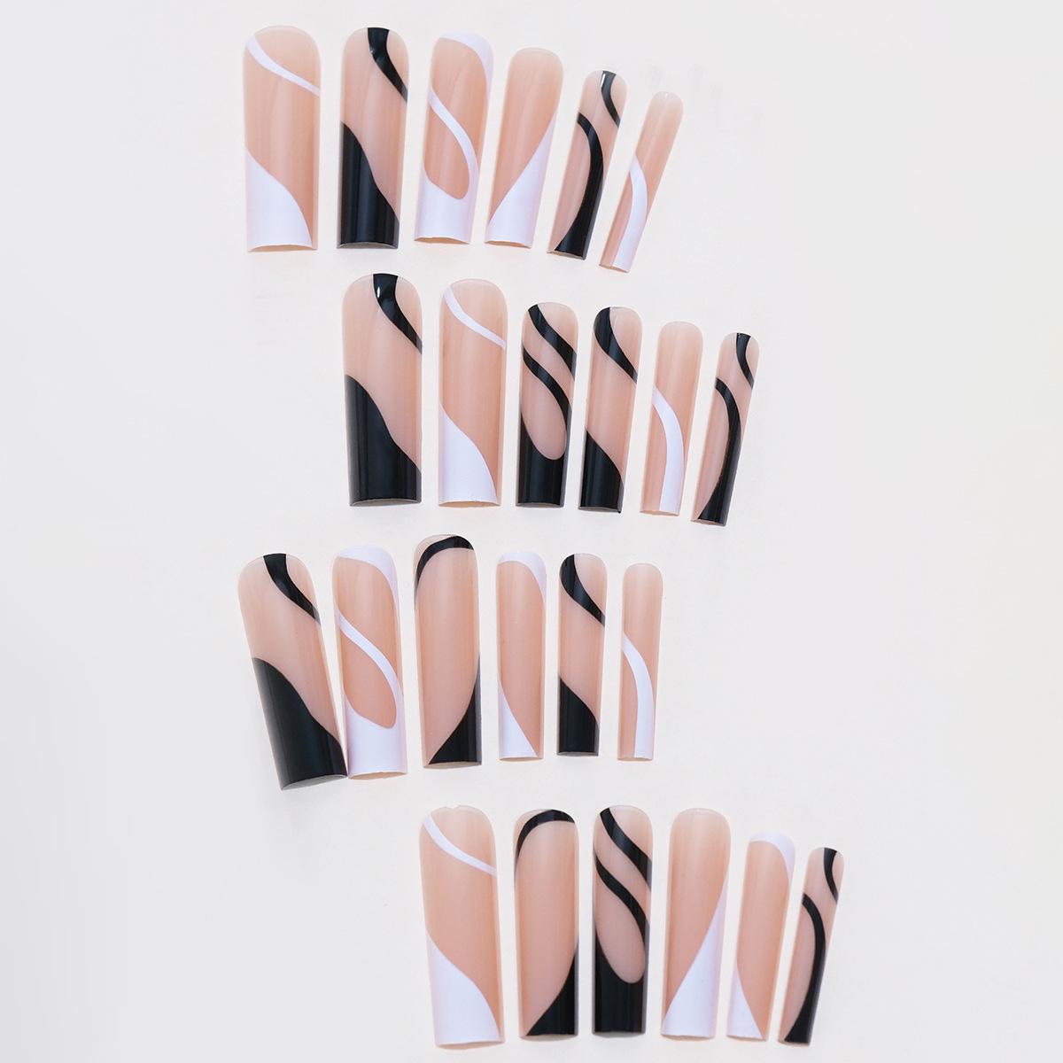 

Trendy Ultra-Thin Seamless Colored Nail Tips - European Long Square Design